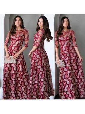 Maniju Lulus Small Winter Gown Bridesmaid Maid of Honor Prom Wedding Guest Dress